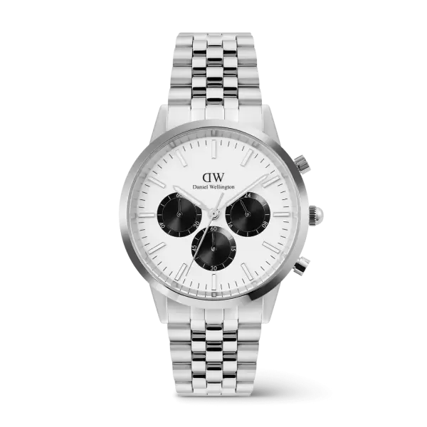Đồng hồ Iconic Chronograph Arch 5-Link Off- White Panda - Bạc